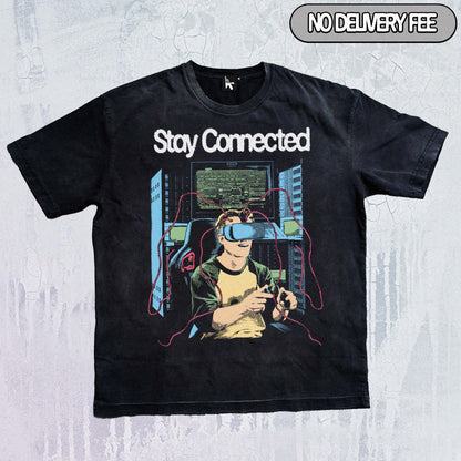 CONNECTION - Premium 260GSM Vintage Lightly Frayed Oversized Tee