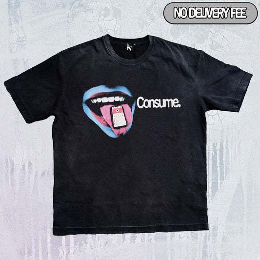 CONSUME - Premium 260GSM Vintage Lightly Frayed Oversized Tee