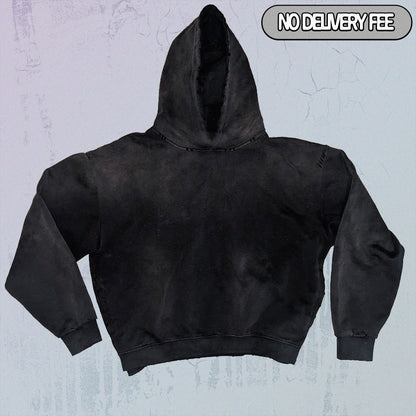 Premium 420GSM Sunfaded and Frayed Boxy Hoodie Blank