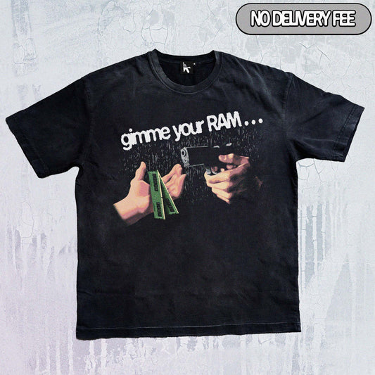 RANDOM ACCESS MEMORY - Premium 260GSM Vintage Lightly Frayed Oversized Tee