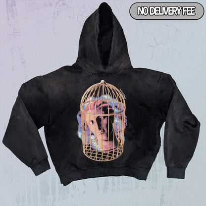ISOLATED - Premium 420GSM Sunfaded and Frayed Boxy Hoodie