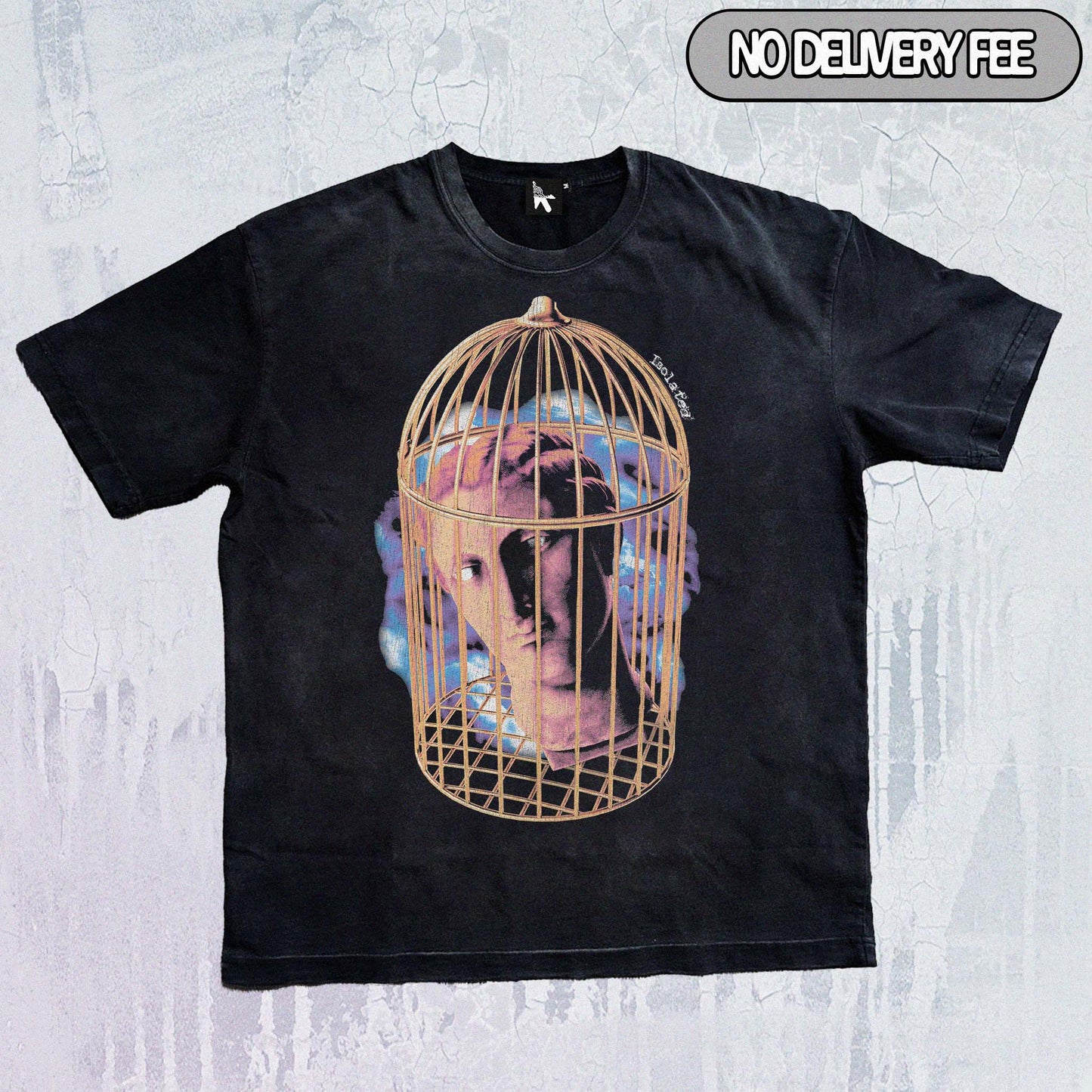 ISOLATED - Premium 260GSM Vintage Lightly Frayed Oversized Tee