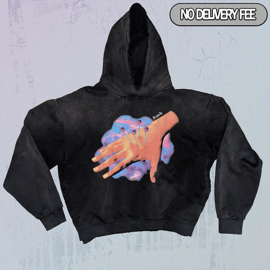 NUMB - Premium 420GSM Sunfaded and Frayed Boxy Hoodie